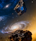 宇宙空间星球陨石素材2552#横屏 