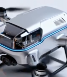 银色无人机特写2554#横屏 