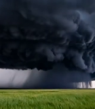 草原上的巨大乌云风暴景观3014#横屏 