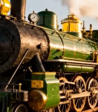 草原上的老式蒸汽火车14155#横屏 