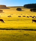 	 草原牧场牛羊群景象12858#横屏 