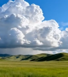 草原蓝天白云自然景观7935#横屏 