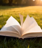 草地上翻开的书籍(4)11334#横屏 