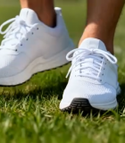 	 草地上的白色运动鞋特写12505#横屏 