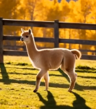 草地上行走的羊驼12558#横屏 