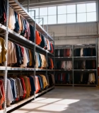 仓库内挂满各式服装的场景12349#横屏 