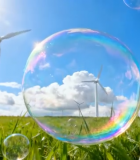 草地风车与阳光下的泡泡景象6608#横屏 