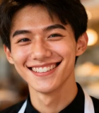 餐厅内微笑的年轻厨师9539#横屏 