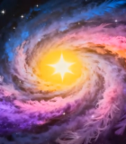 	 彩色羽毛星云宇宙背景12620#横屏 