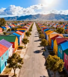 彩色村庄全景俯瞰6383#横屏 