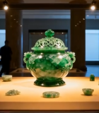 博物馆内翡翠玉器展示13007#横屏 