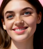 闭眼微笑带雀斑的女性特写904#横屏 