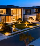 别墅小区黄昏全景3547#横屏 