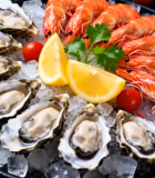 冰盘上的生蚝与龙虾素材14185#横屏 