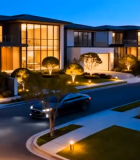 别墅小区黄昏全景3547#横屏 