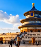 北京天坛祈年殿游客游览场景5945#横屏 