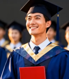 毕业生手持证书面带微笑12899#横屏 