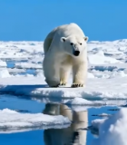 北极北极熊在浮冰上行走14949#横屏 
