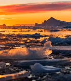 	 北极冰川夕阳美景876#横屏 