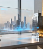 办公桌前虚拟城市建筑展示9119#横屏 