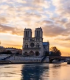 巴黎塞纳河畔圣母院风景2046#横屏 