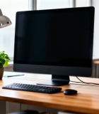 办公室电脑办公桌办公场景7969#横屏 