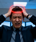 办公室内商务男士抱头苦恼5494#横屏 