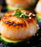 摆盘精致的烤扇贝美食素材1662#横屏 