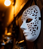 白色镂空面具特写3333#横屏 