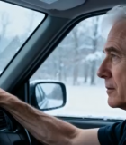 	 白发老人车内驾驶画面5721#横屏 