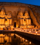 埃及阿布辛贝神庙夜景8355#横屏 