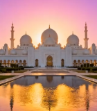 	 阿布扎比清真寺全景日落素材14925#横屏 