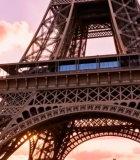 巴黎埃菲尔铁塔日落景象9133#横屏 