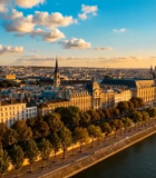 巴黎城市河岸风光全景102#横屏 