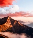  壮丽高山与绚丽天空景观4919#竖屏 	 