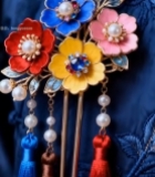  中式古风发簪特写6586#竖屏 	 