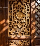  中式古建筑雕花门窗特写6965#竖屏 	 