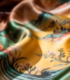  中式花纹丝绸面料特写5214#竖屏 	 