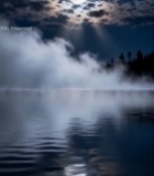  月夜湖面自然风光7092#竖屏 	 