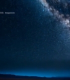  夜空下的银河星空景象784#竖屏 	 