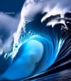  夜空下的大海波浪素材1138#竖屏 	 