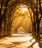  阳光透过银杏洒在道路上3631#竖屏 	 