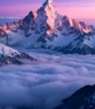  雪山云海自然风光素材6012#竖屏 	 