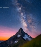  雪山星空自然美景6963#竖屏 	 