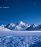  雪山星空自然风光全景1160#竖屏 	 