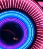  炫彩霓虹环形光影素材7724#竖屏 	 