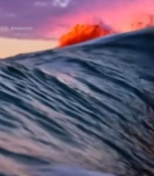  绚丽晚霞下的海浪景观3368#竖屏 	 