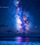  星空银河海面倒影2009#竖屏 	 