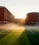  校园足球场日出晨景(1)5577#竖屏 	 