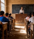  乡村教室教师授课学生听讲(1)7280#竖屏 	 